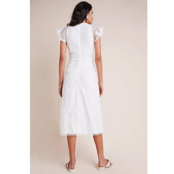 ML Monique Lhuillier Anastacia Lace Dress Size 12 - Picture 3 of 6